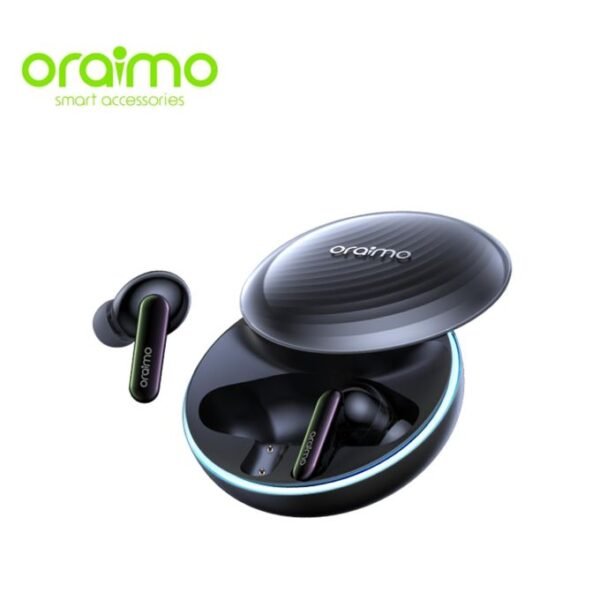 Oraimo SpaceBuds – Écouteurs Sans Fil Bluetooth, Réduction de Bruit Hybride ANC 50 dB, 4 Micros AI, Invite Vocale Personnalisée, 40h d’Autonomie – Noir