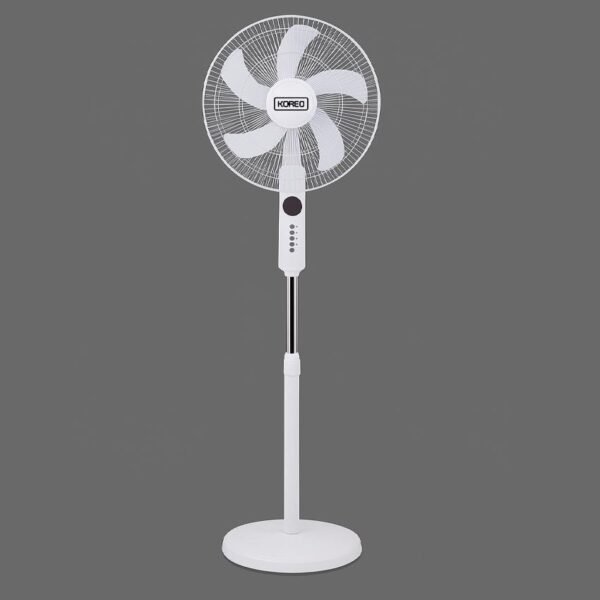 VENTILATEUR KOREQ 18 SUR PIED AVEC COMMANDE BLANC FS45A790